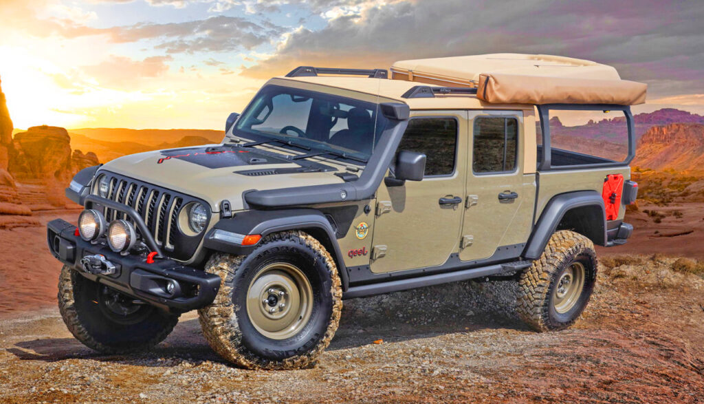 jeep gladiator with rooftop tent