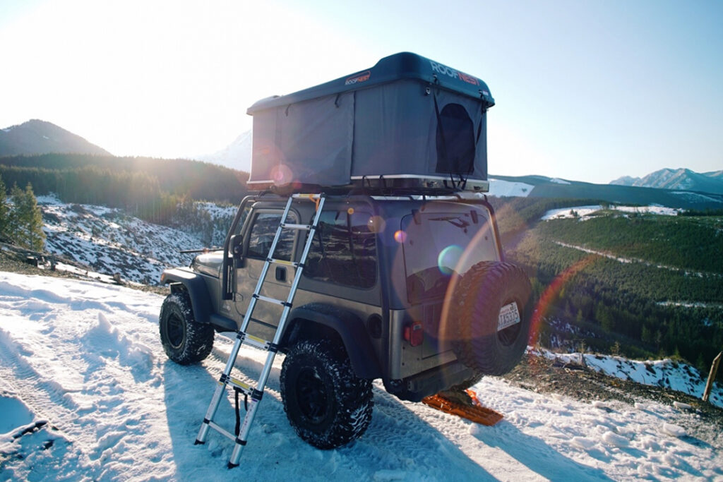 roof top tent winter camping
